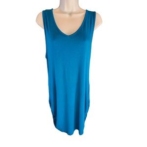 Made by Johnny size 2XL XXL women's vivid blue ruched side tank